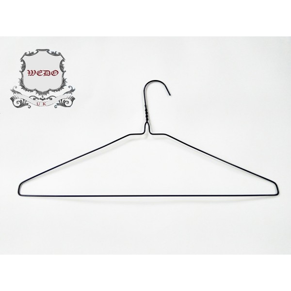 Strong Coloured Wire Coat Hangers (13G) 16"/40cm Black Metal Clothes extra strong
